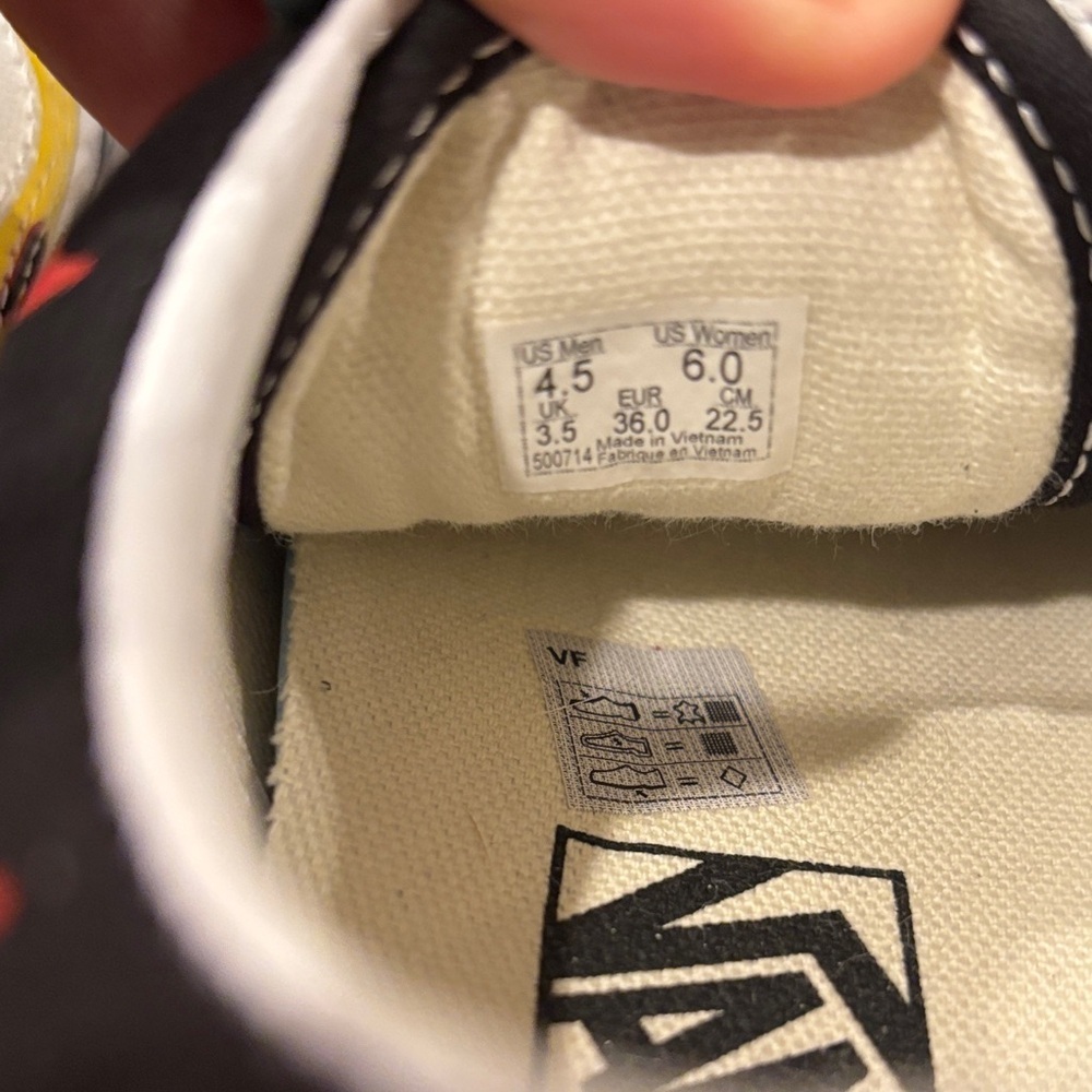 Vans Black and Yellow Flame Design Shoes - Picture 6 of 6